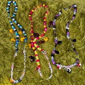 Rave Kandi necklace + charms bundle set of 3
